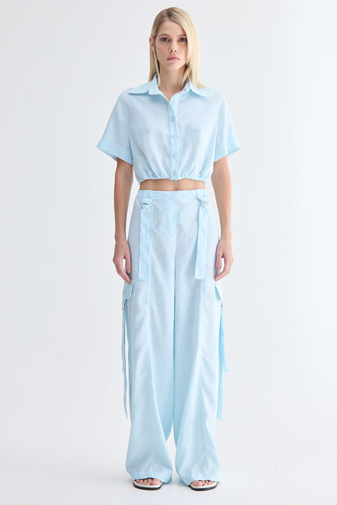 CALÇA CARGO AZUL CLARO