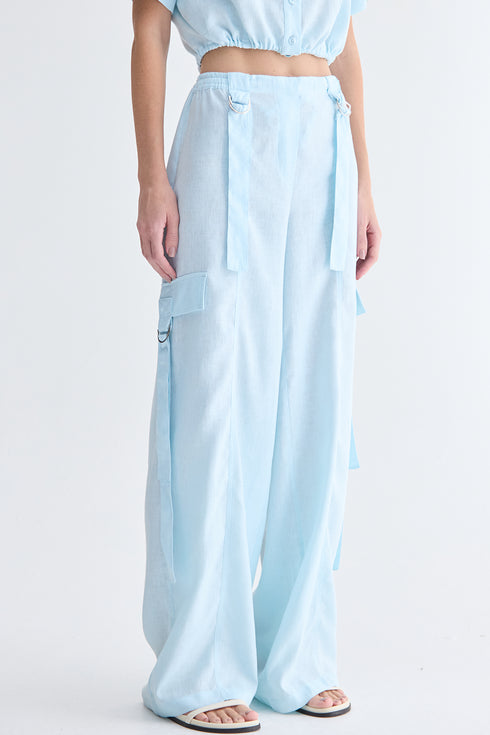 CALÇA CARGO AZUL CLARO