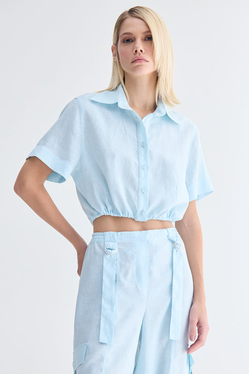 CAMISA AMARRAÇÃO AZUL CLARO