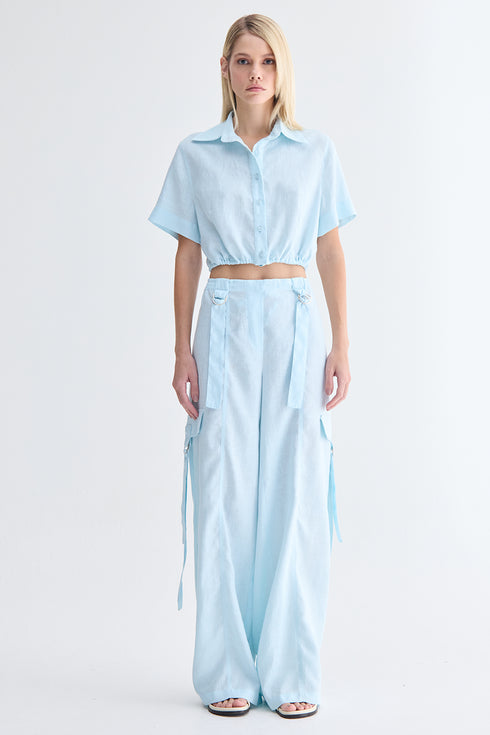 CAMISA AMARRAÇÃO AZUL CLARO