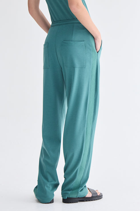 CALÇA RETA FAIXA VERDE ESCURO