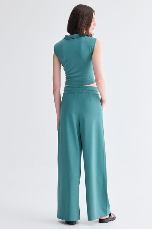 CALÇA PANTALONA VERDE ESCURO