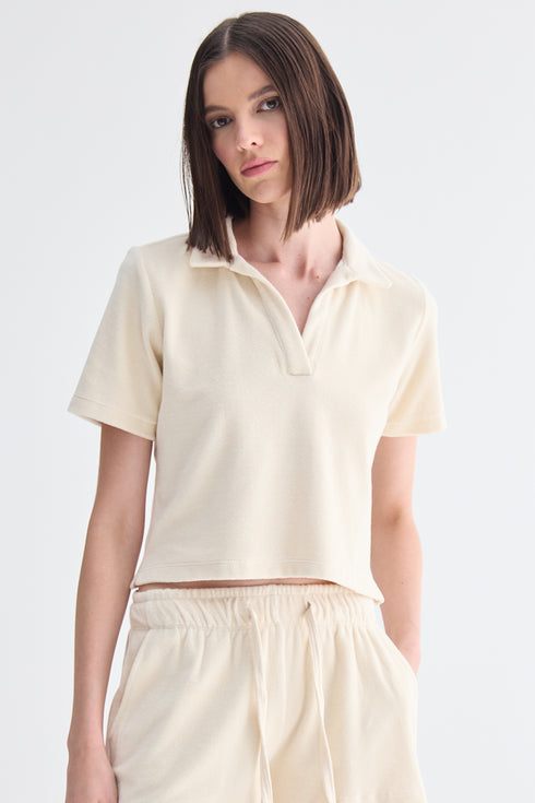 T-SHIRT POLO RELAXED BEGE