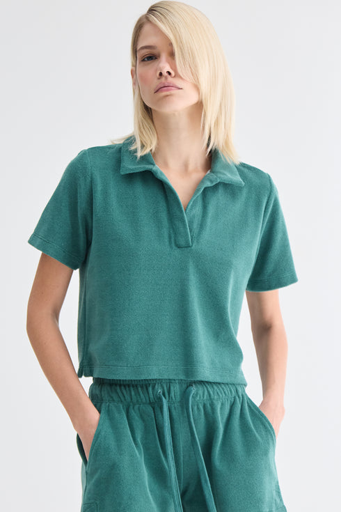 T-SHIRT POLO RELAXED VERDE ESCURO
