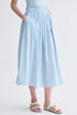 SAIA MIDI LISTRA AZUL CLARO