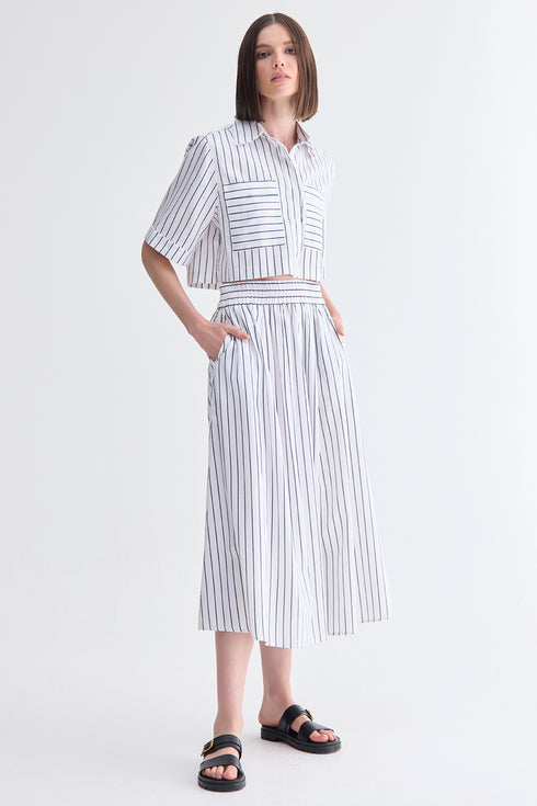 SAIA MIDI LISTRA FINA MARINHO