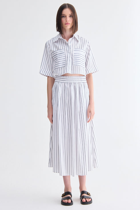 SAIA MIDI LISTRA FINA MARINHO