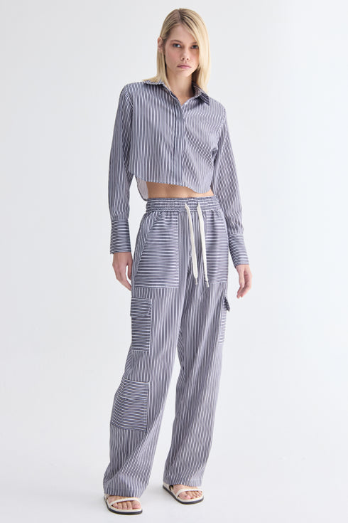 CALÇA LISTRA DUPLA MARINHO