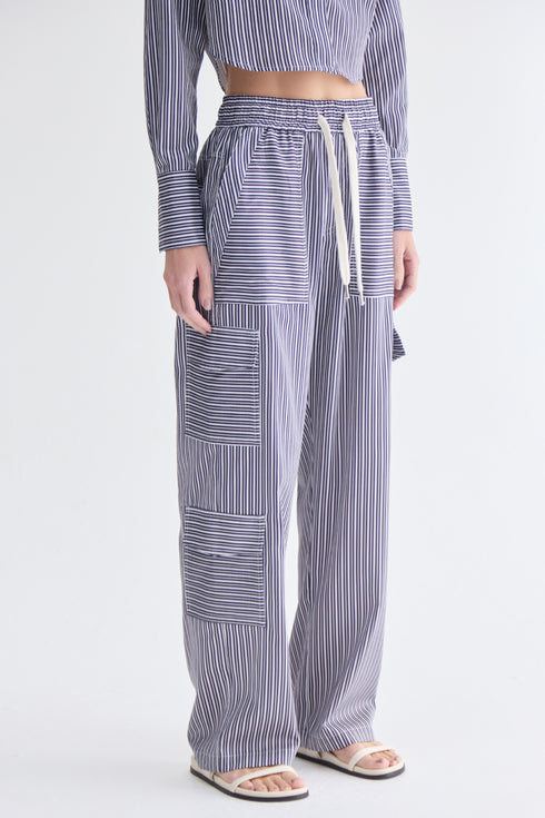 CALÇA LISTRA DUPLA MARINHO