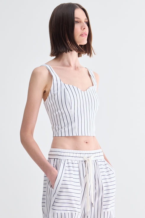 TOP LISTRA FINA MARINHO