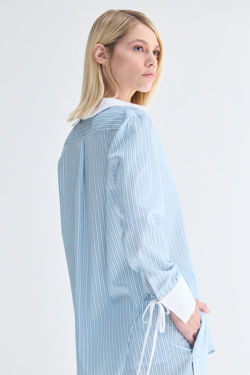 CAMISA LISTRA AZUL CLARO