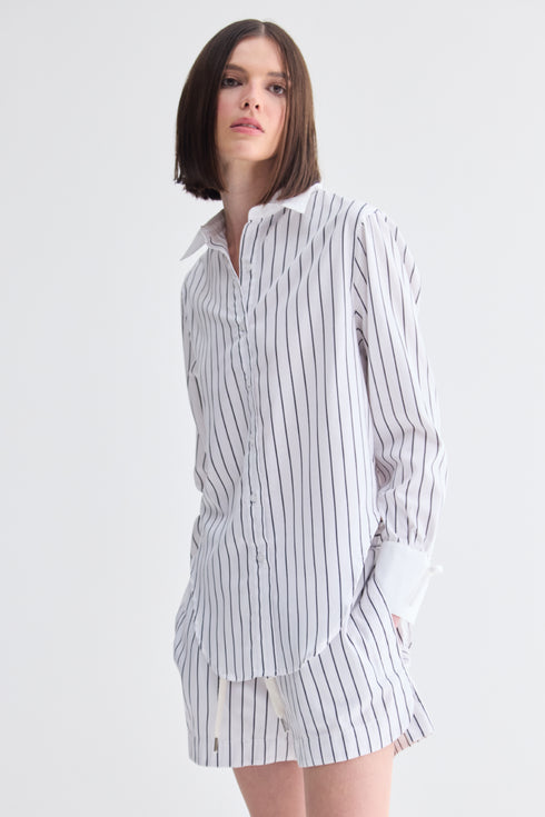 CAMISA LISTRA FINA MARINHO