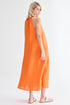 VESTIDO PREGAS LARANJA