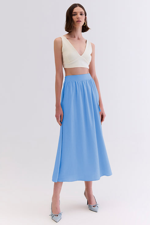 SAIA LINHO MIDI AZUL