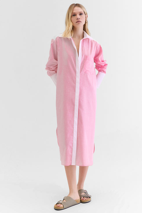 CHEMISE TRICOLINE LISTRADO VERMELHO