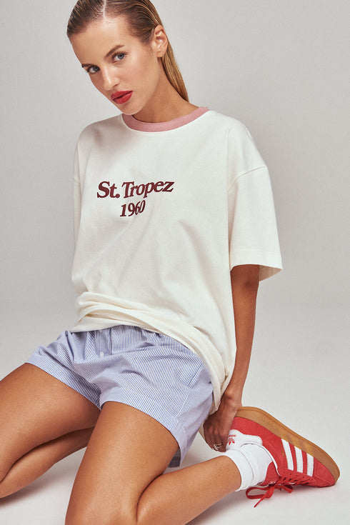 SHORTS LISTRADO AZUL