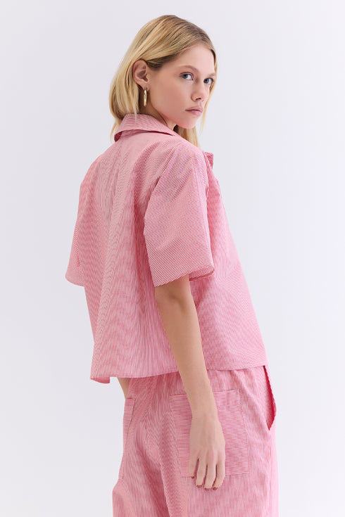 CAMISA LISTRADA VERMELHA