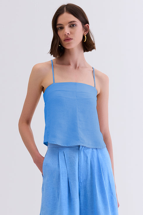 TOP LINHO COM ALÇA AZUL