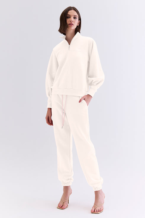 HOODIE GOLA ZIPER NATURAL