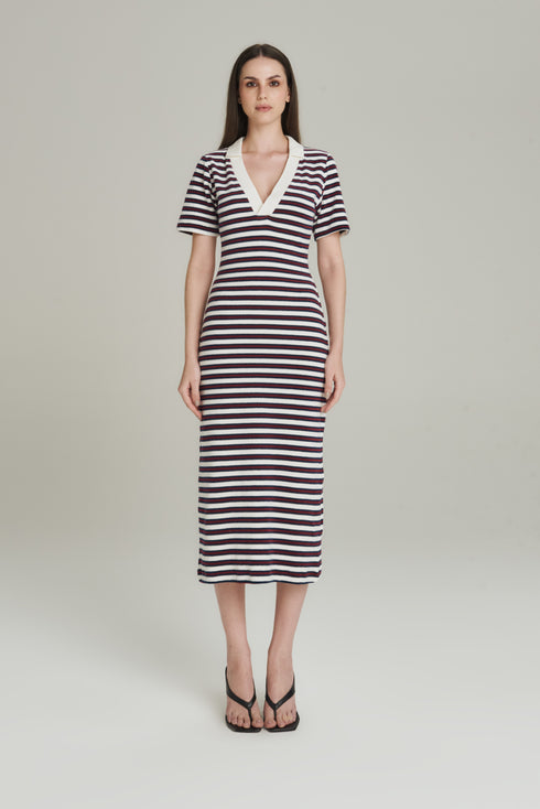 VESTIDO LONGUETE LISTRADO