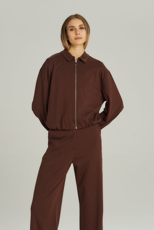 JAQUETA BOMBER MARROM