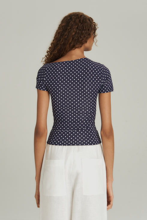 BLUSA ASSIMÉTRICA ESTAMPADA POA CLASSICO