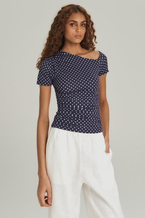 BLUSA ASSIMÉTRICA ESTAMPADA POA CLASSICO