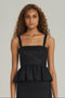 BLUSA PEPLUM LINHO PRETO