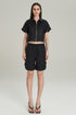 SHORTS BICOLOR LINHO PRETO