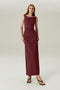 VESTIDO FLUIDO DEGAGÊ VINHO