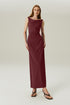 VESTIDO FLUIDO DEGAGÊ VINHO