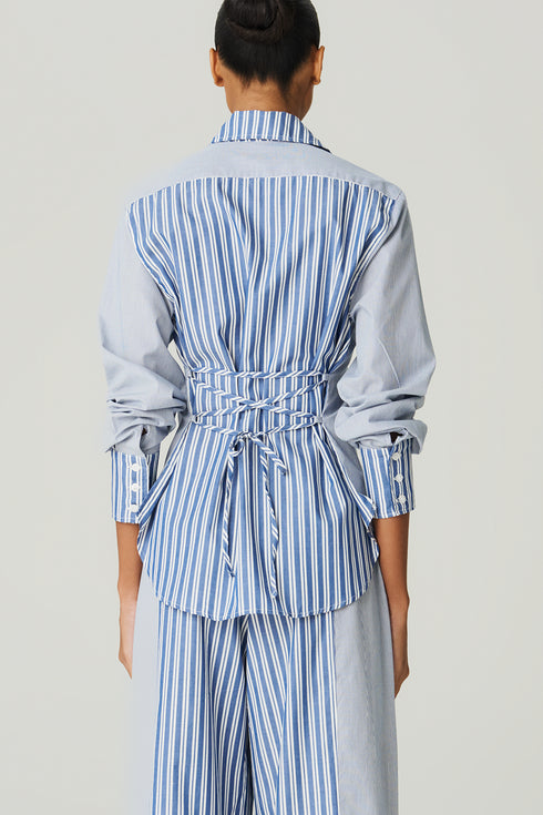 CAMISA AMARRACAO LISTRADA MARINHO