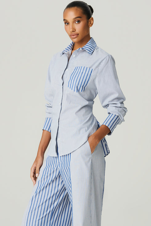 CAMISA AMARRACAO LISTRADA MARINHO