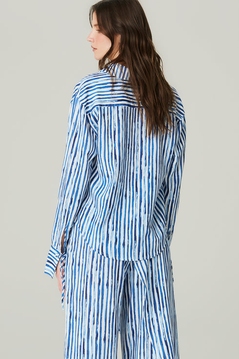 CAMISA LINHO ESTAMPADA AQUARELA