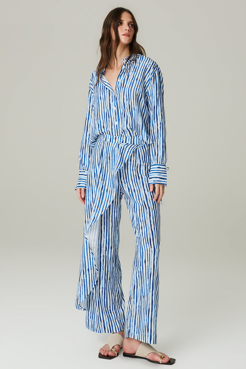 CAMISA LINHO ESTAMPADA AQUARELA