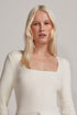 BLUSA DECOTE QUADRADO TRICÔ OFF WHITE