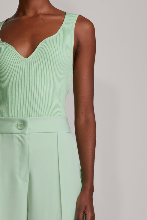 REGATA DECOTE CORAÇÃO TRICÔ MENTA