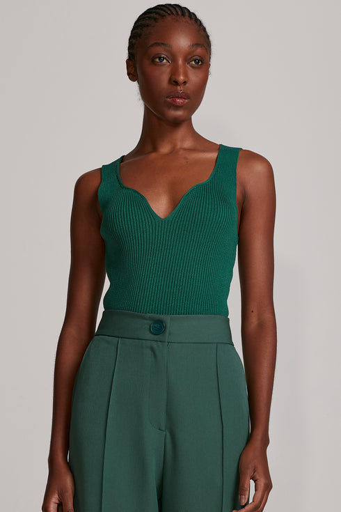 REGATA DECOTE CORAÇÃO TRICÔ VERDE