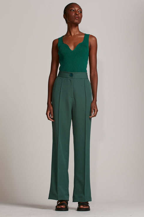 REGATA DECOTE CORAÇÃO TRICÔ VERDE