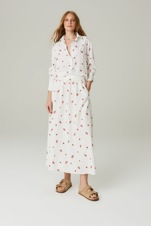 SAIA LINHO BORDADA BRANCA