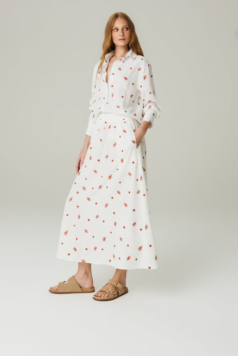 SAIA LINHO BORDADA BRANCA