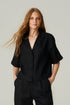 CAMISA LINHO MANGA CURTA PRETO