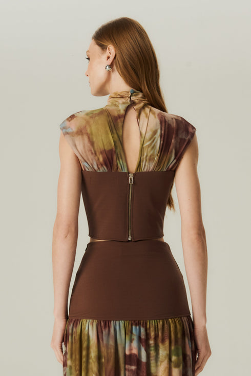 TOP TULE DEGAGE FLOREST