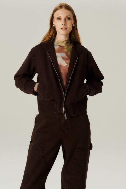 JAQUETA BOMBER SARJA MARROM