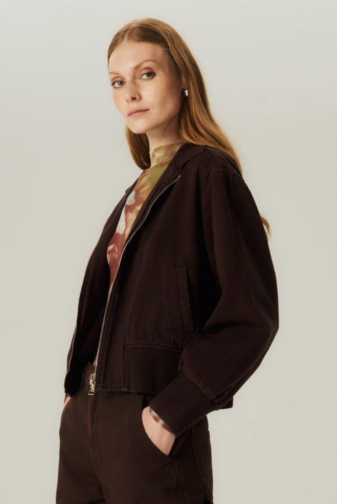 JAQUETA BOMBER SARJA MARROM
