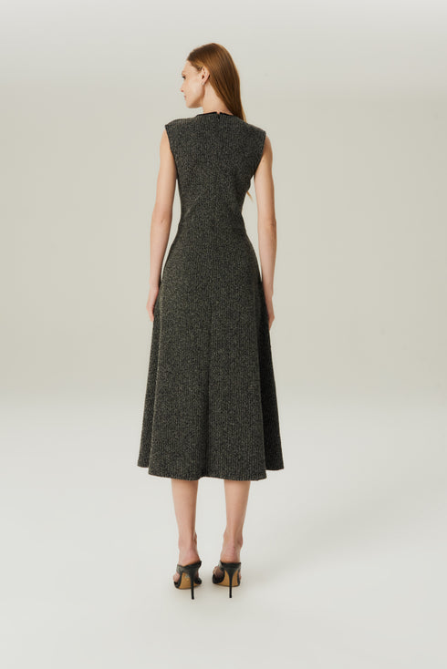 VESTIDO JACQUARD MID PRETO