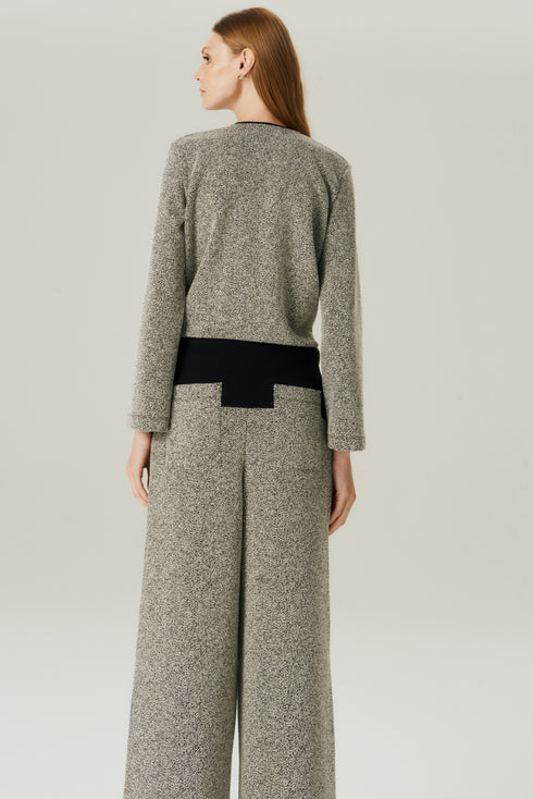 CALÇA JACQUARD RETA MESCLA