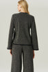 BLUSA JACQUARD MANGA LONGA PRETO