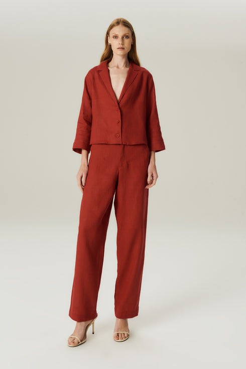 CALCA LINHO CLASSICA VINHO