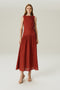 VESTIDO LINHO EVASE VINHO